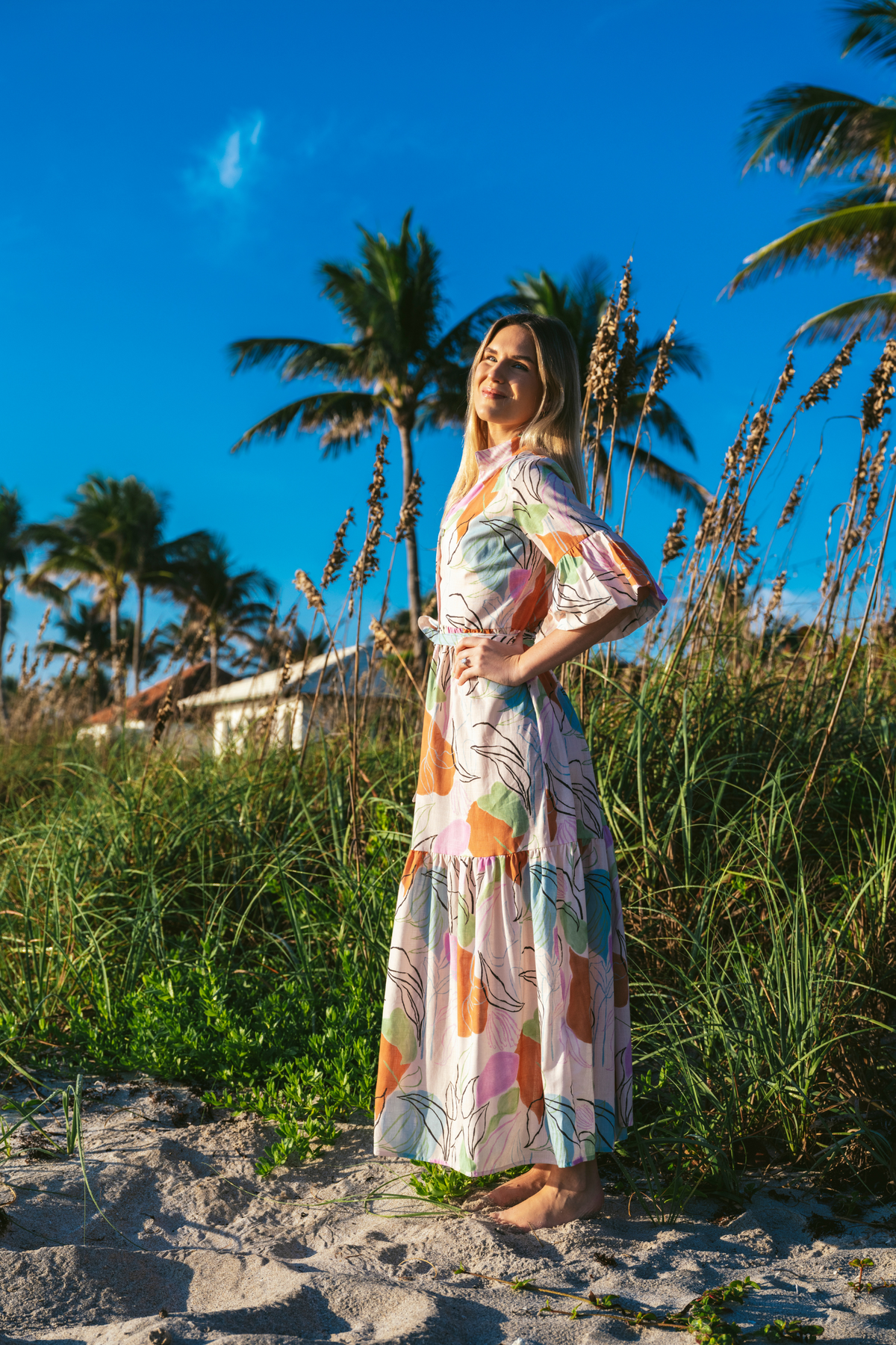 Side view of Joanna Dress in Cabana.