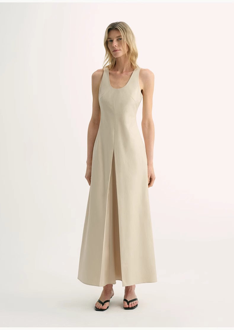 Simple Love High Density Modal Mulberry Silk Insert U-Neck Vest Dress - detail view | The BB's Box