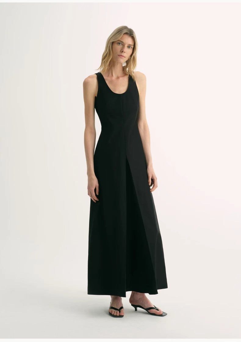 Simple Love High Density Modal Mulberry Silk Insert U-Neck Vest Dress - back view | The BB's Box
