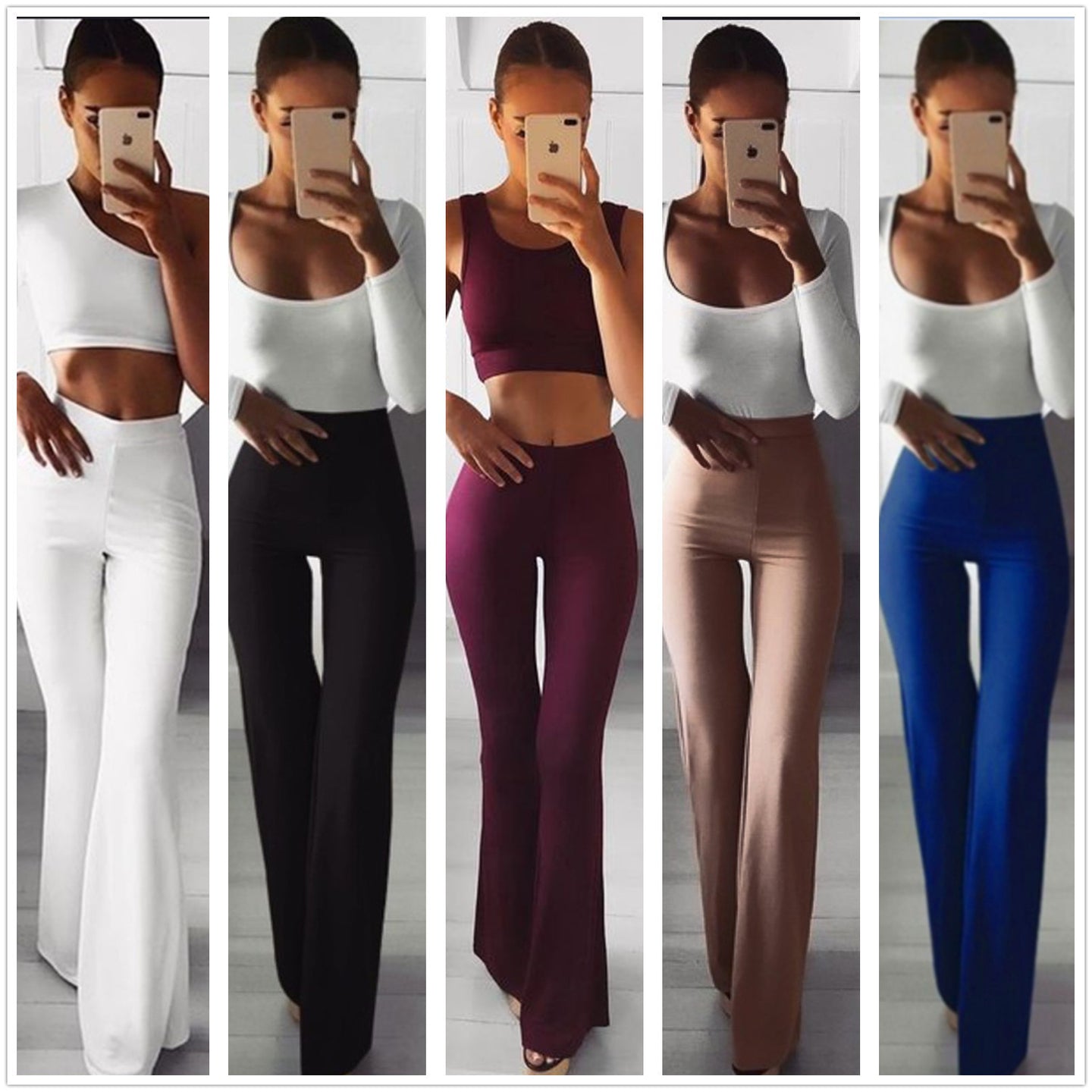 High-Waist Tummy-Control Flare Pants