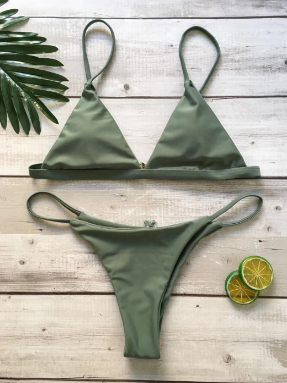 Solid Color Triangle Bikini - side view | The BB's Box