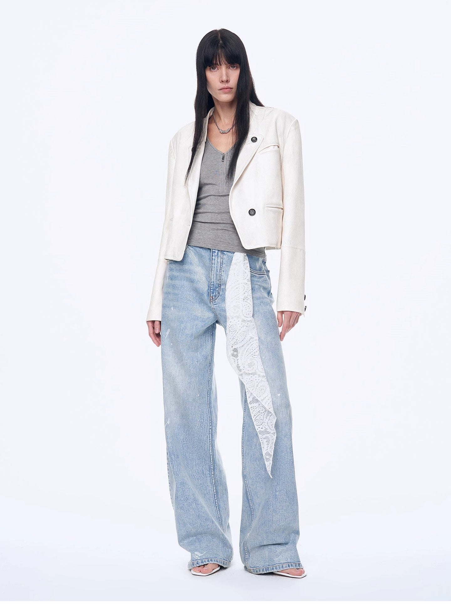 Art Journey Distressed Dirty Dyed Tencel Cotton Jeans - close-up | The BB's Box