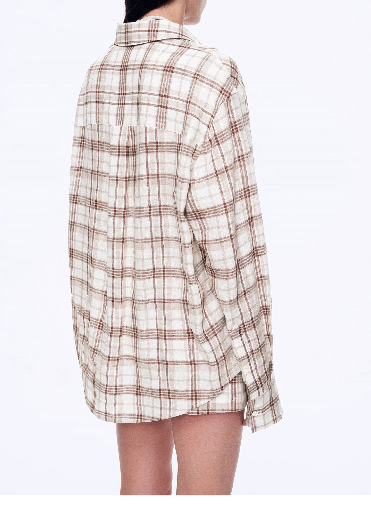 Plaid Sketch Vintage Linen Shirt Skirt Two-Piece Spring - alternate view | The BB's Box