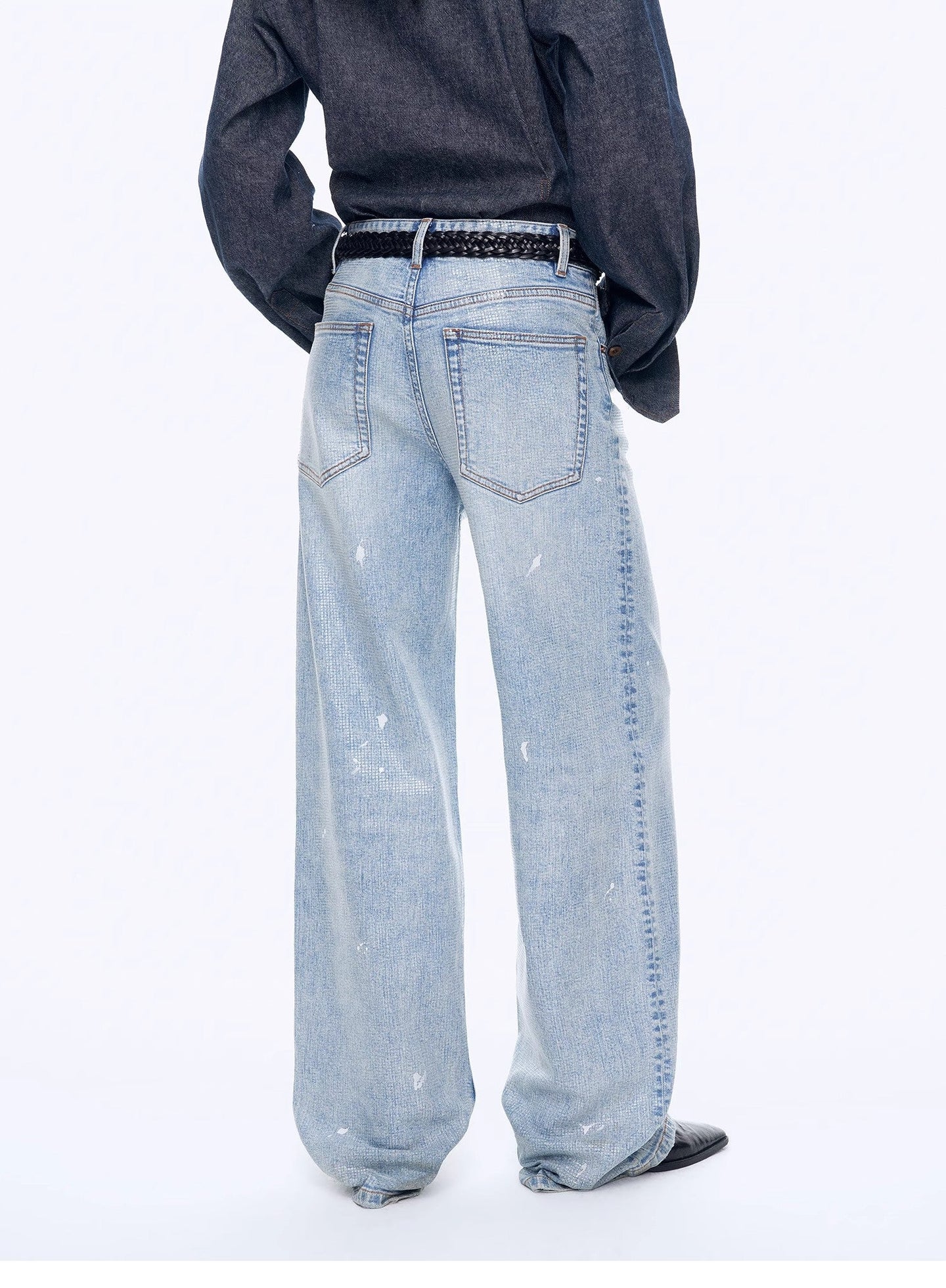 Art Journey Distressed Dirty Dyed Tencel Cotton Jeans - back view | The BB's Box