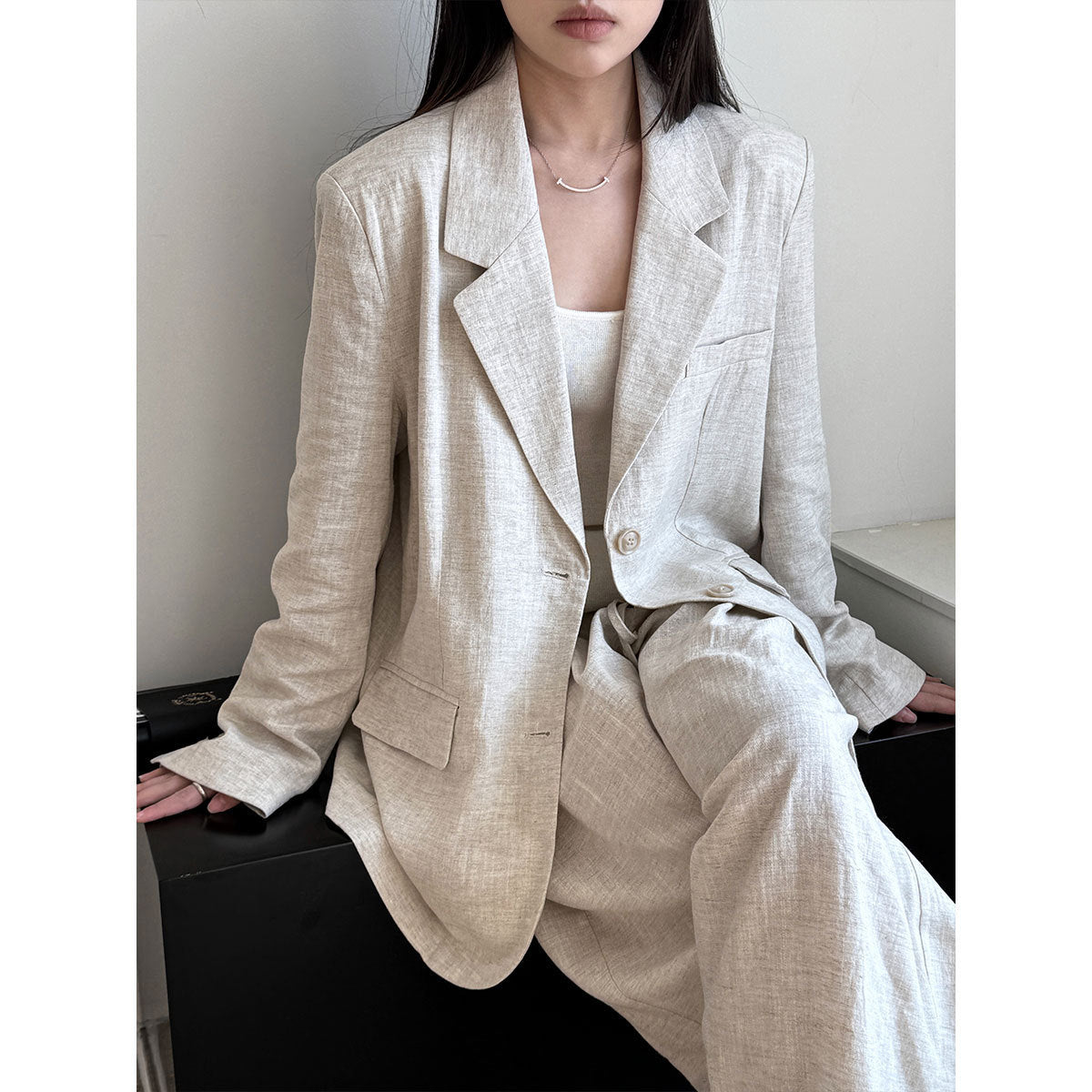 Linen-Blend Blazer & Trouser Set - view 4 | The BB's Box