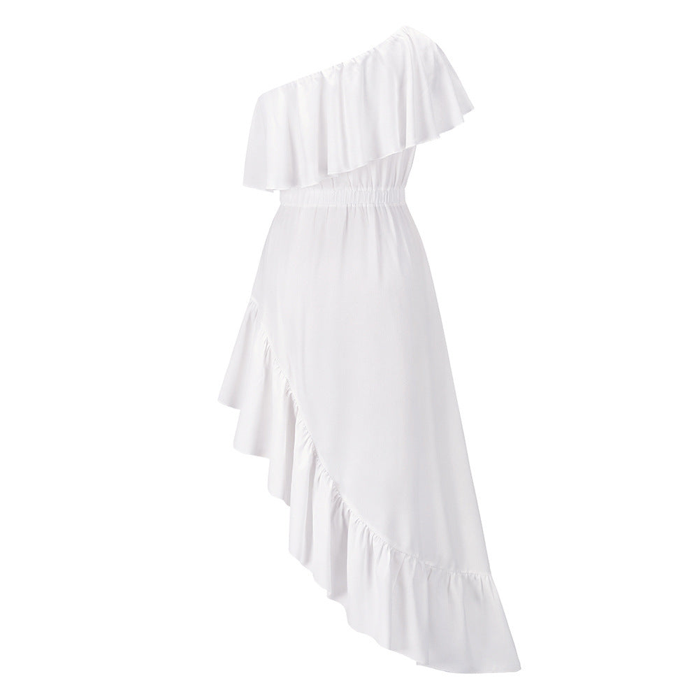 2022 Spring/Summer Womens Dress with Ruffle Hem - back view | The BB's Box