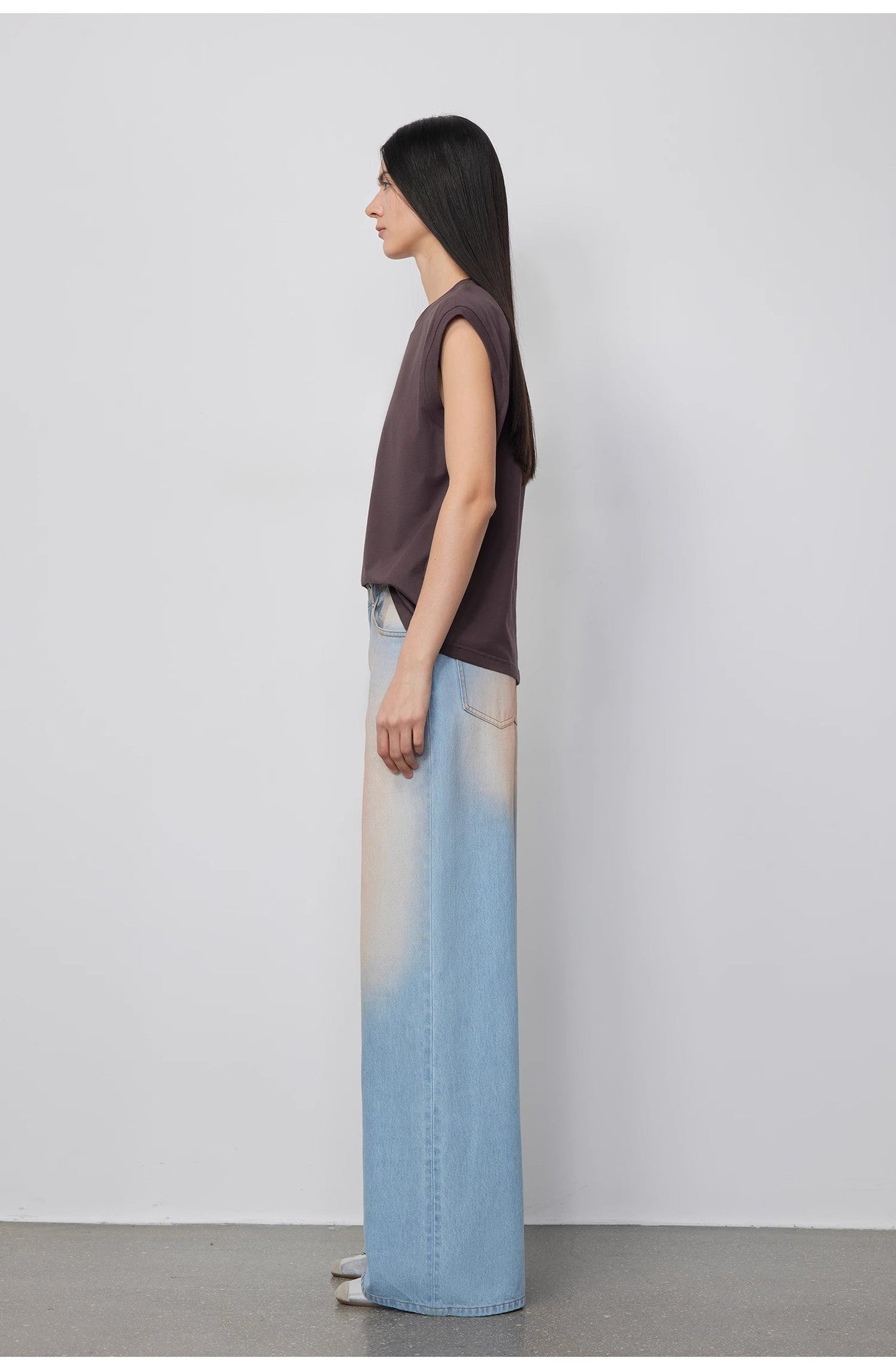 Wantful Fantasy Washed Spray Colored Wide Leg Jeans Womens Low Waist - styling view | The BB's Box