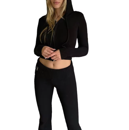 Knitted Hooded Two-Piece Set - alternate view | The BB's Box