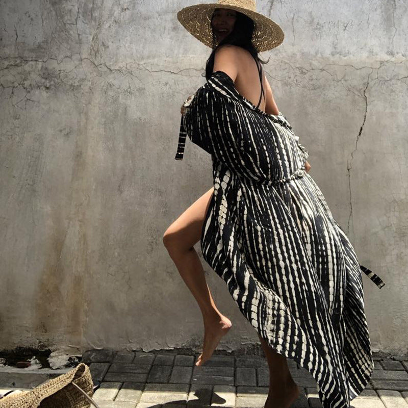 Boho fringed kimono cover-up - view 3