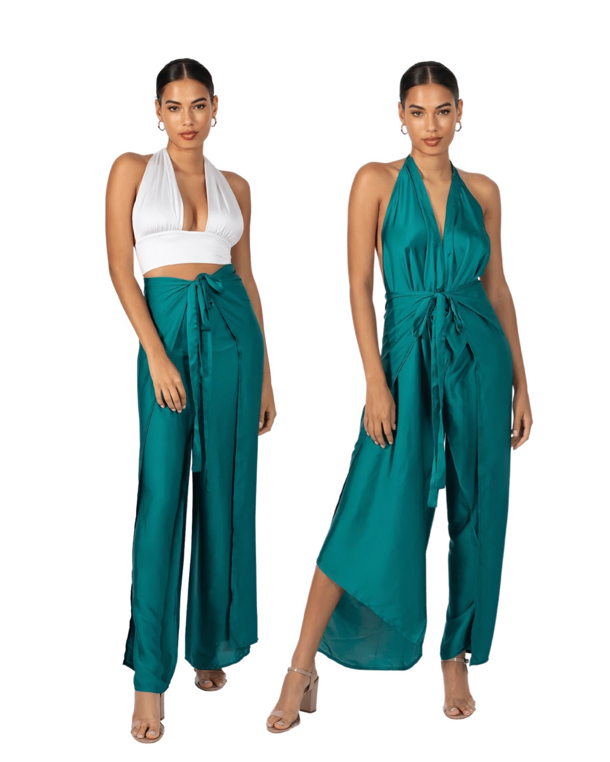 Pant to Jumpsuit - Satin - front view | The BB's Box