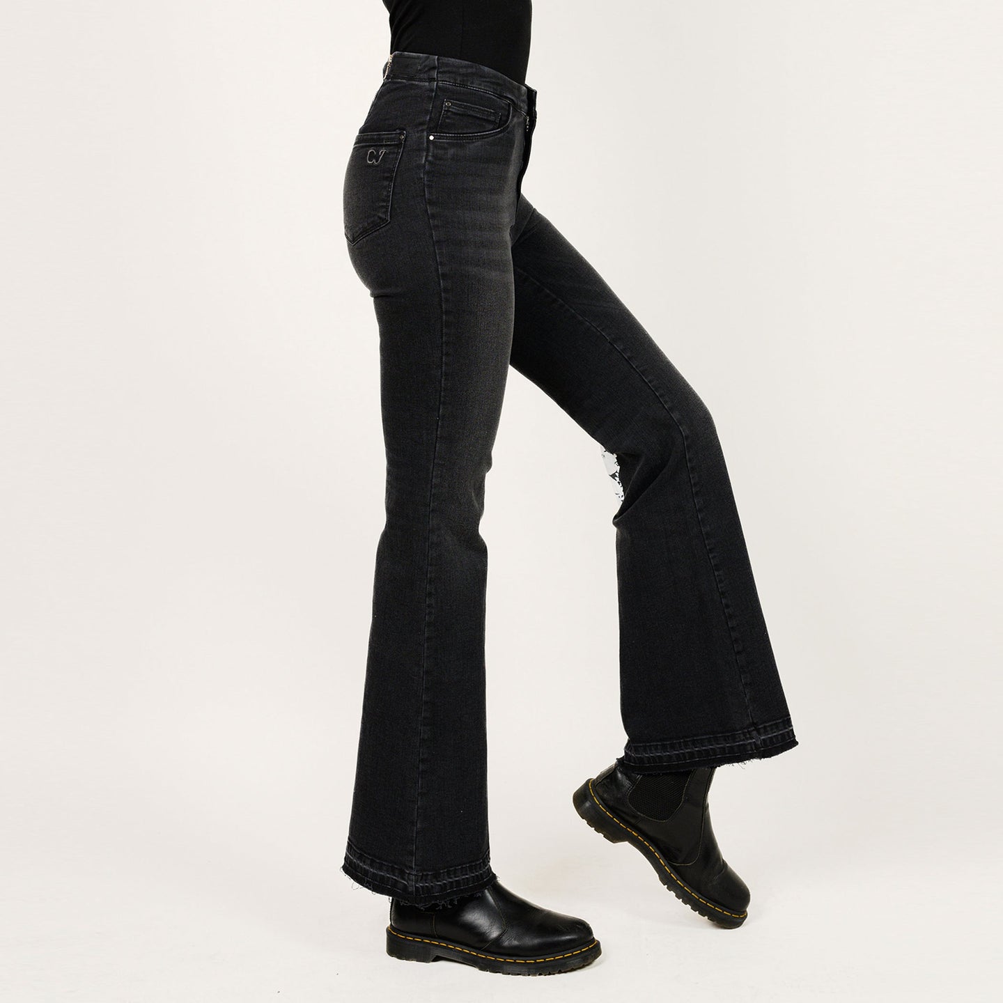 Placement Screen Print Leg Boot Cut - close-up | The BB's Box
