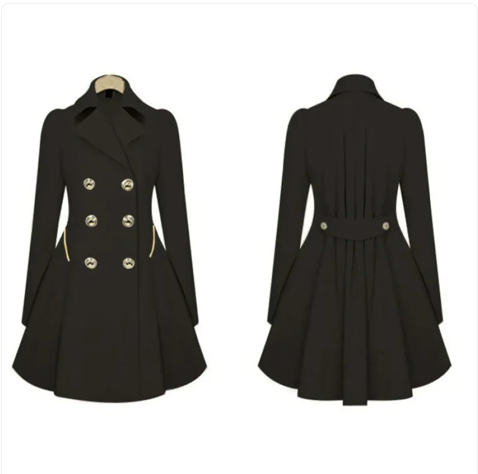 Double-Breasted Coat with Fold-Over Collar - front view | The BB's Box
