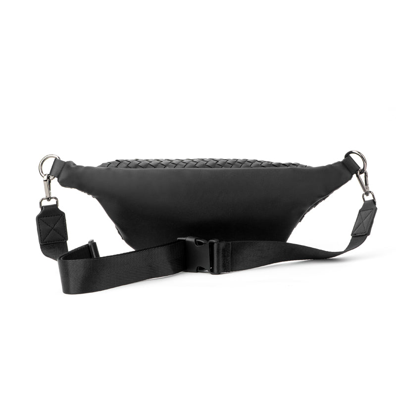 The Riley | Woven Leather Sling Bag - front view | The BB's Box