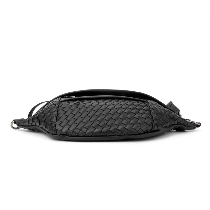 The Riley | Woven Leather Sling Bag - detail view | The BB's Box