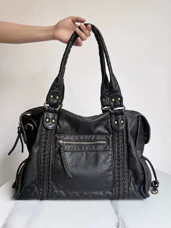 French Retro Biker Messenger Bag - front view | The BB's Box