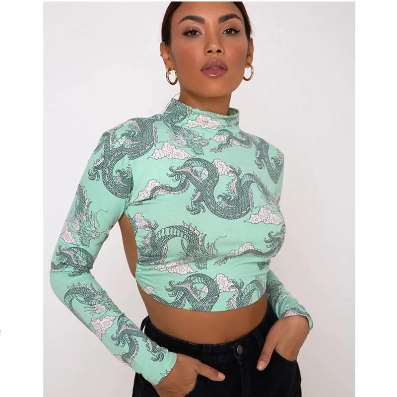 Drakary Printed Womens Crop Tops - detail view | The BB's Box