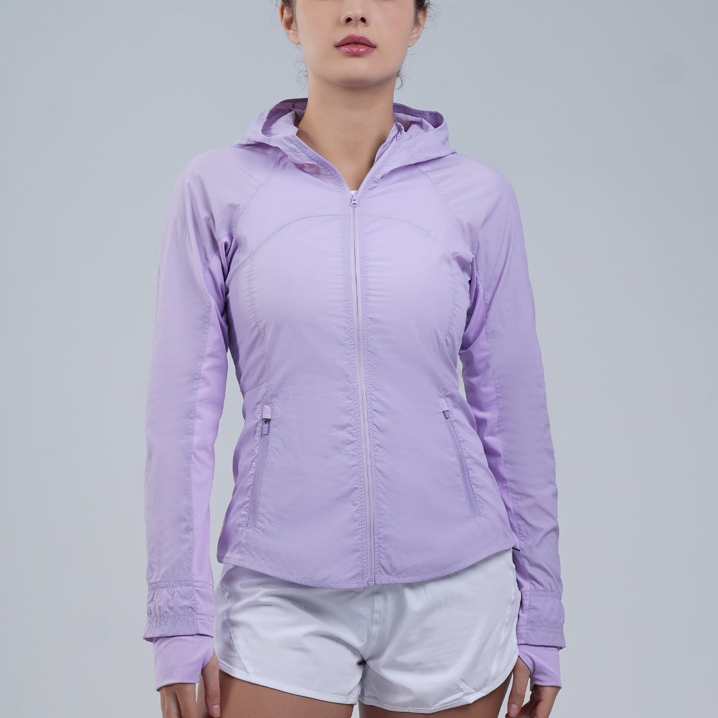 Yoga Sports Quick Drying Hooded Sun Protection Jacket - front view | The BB's Box