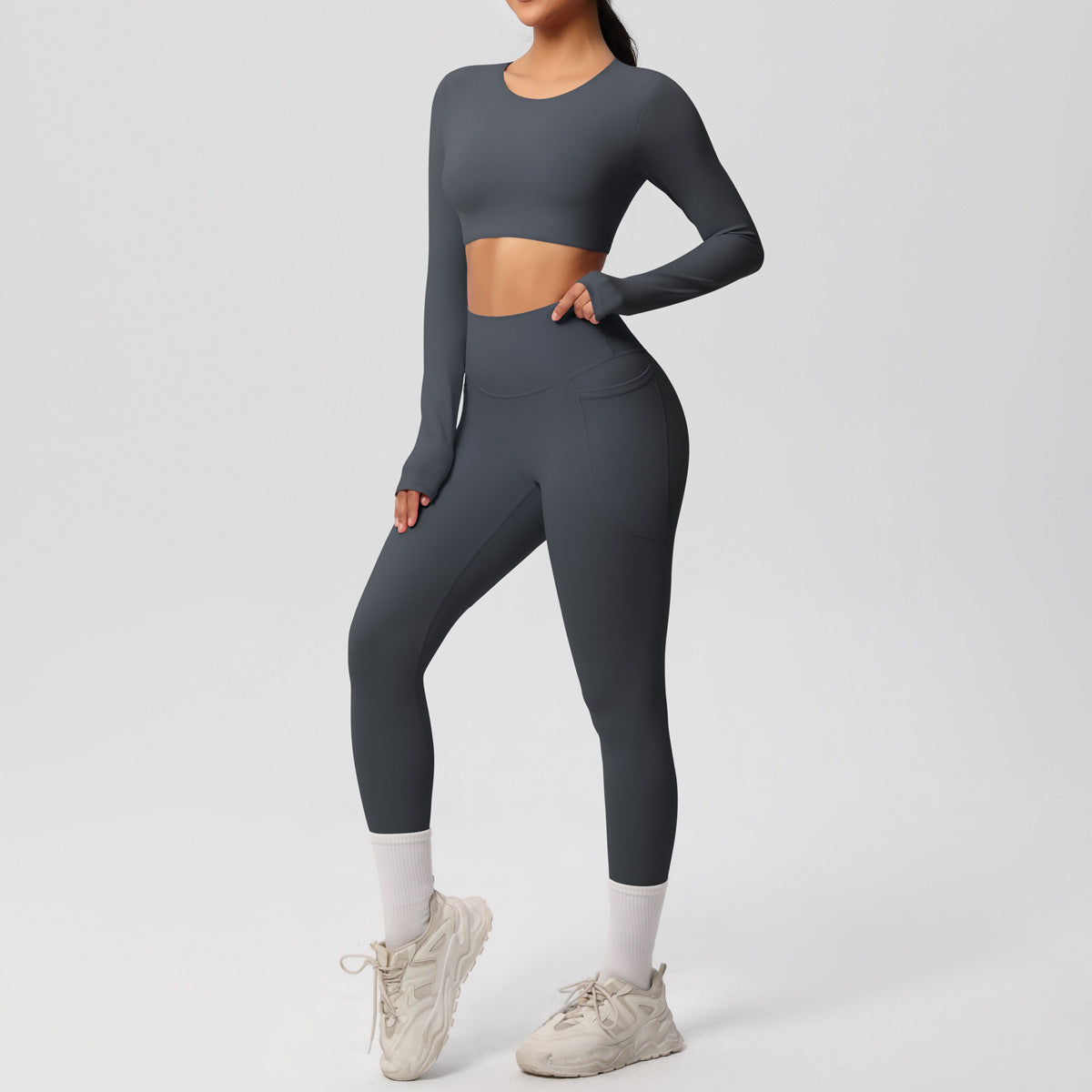 Double Sided Brushed Breathable High Elastic Tight Sports Set - side view | The BB's Box
