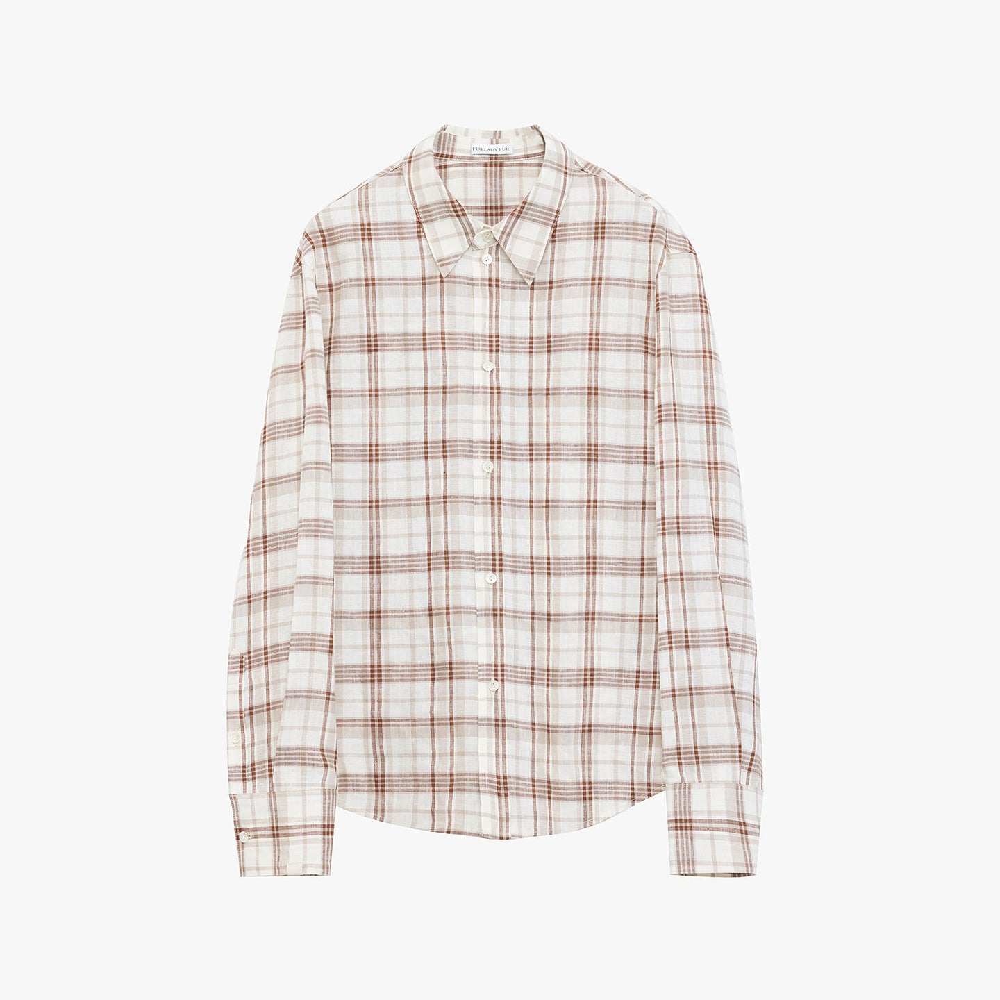 Plaid Sketch Vintage Linen Shirt Skirt Two-Piece Spring - front view | The BB's Box