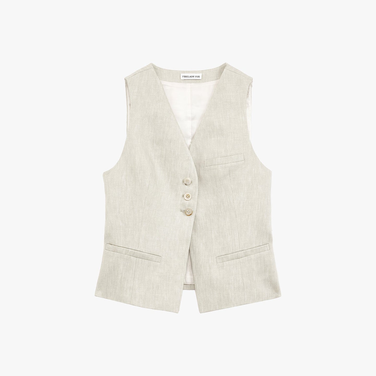 Old Money Space Linen Draped Vest and Straight Trousers Suit - front view | The BB's Box