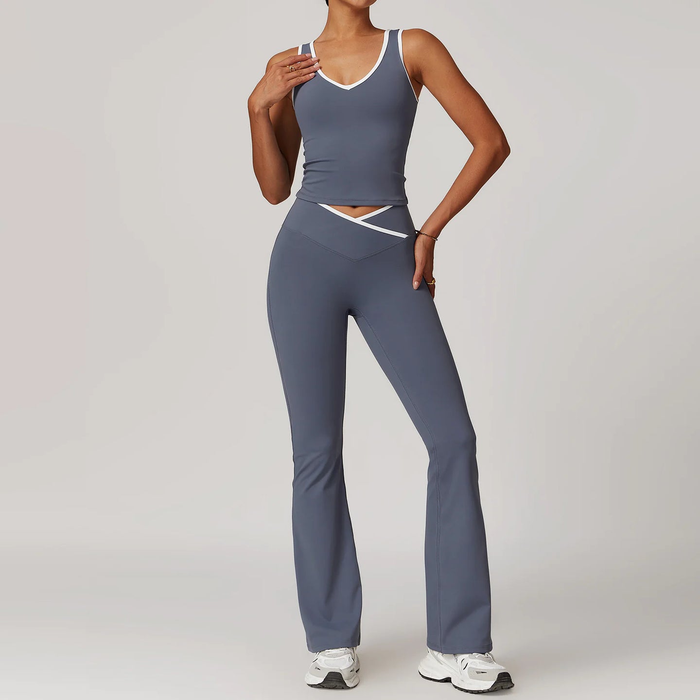 Cross High Top Sports Suit Female Fitness Yoga Wear - front view | The BB's Box