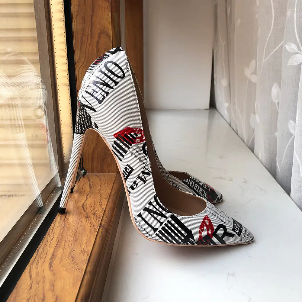 Pointy News High Heel Shoes - close-up | The BB's Box