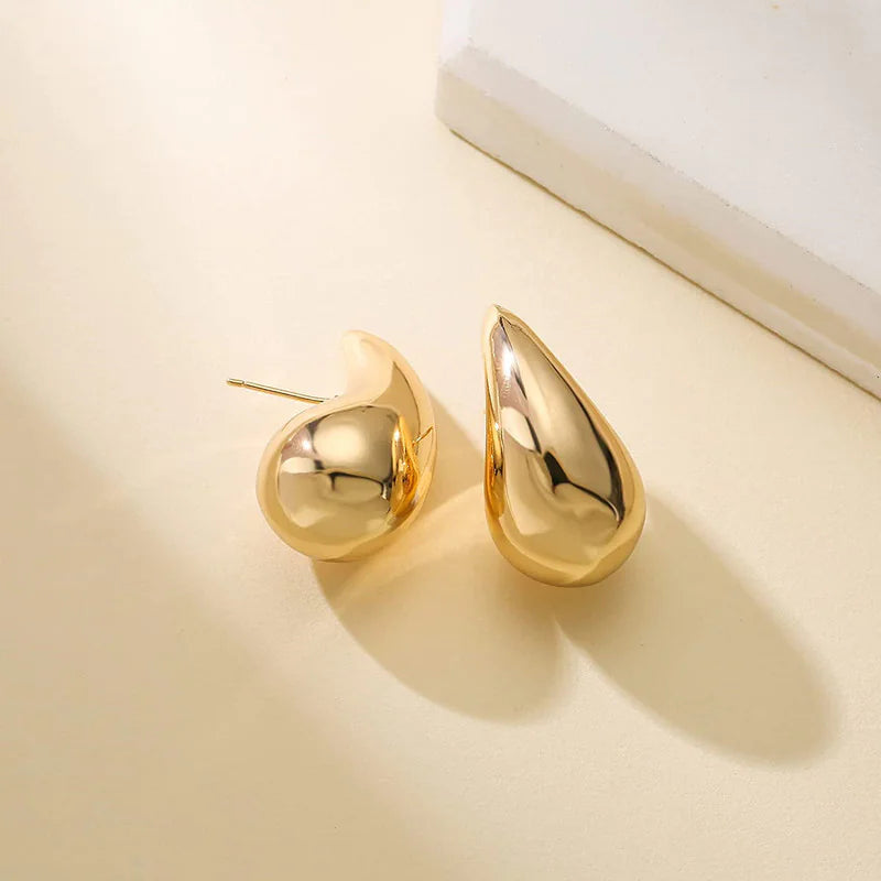 Stainless Steel Hollow Drop Earrings - back view | The BB's Box