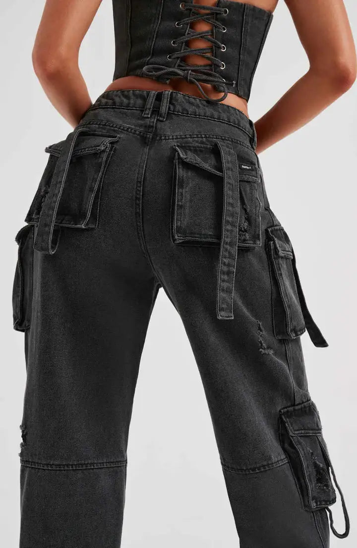 Cargo Denim Jeans - back view | The BB's Box