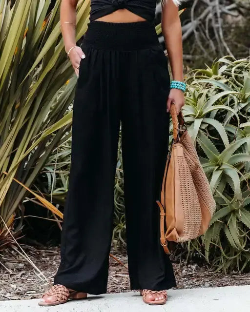 Cotton-Linen Style - Women Loose Long Trousers - detail view | The BB's Box