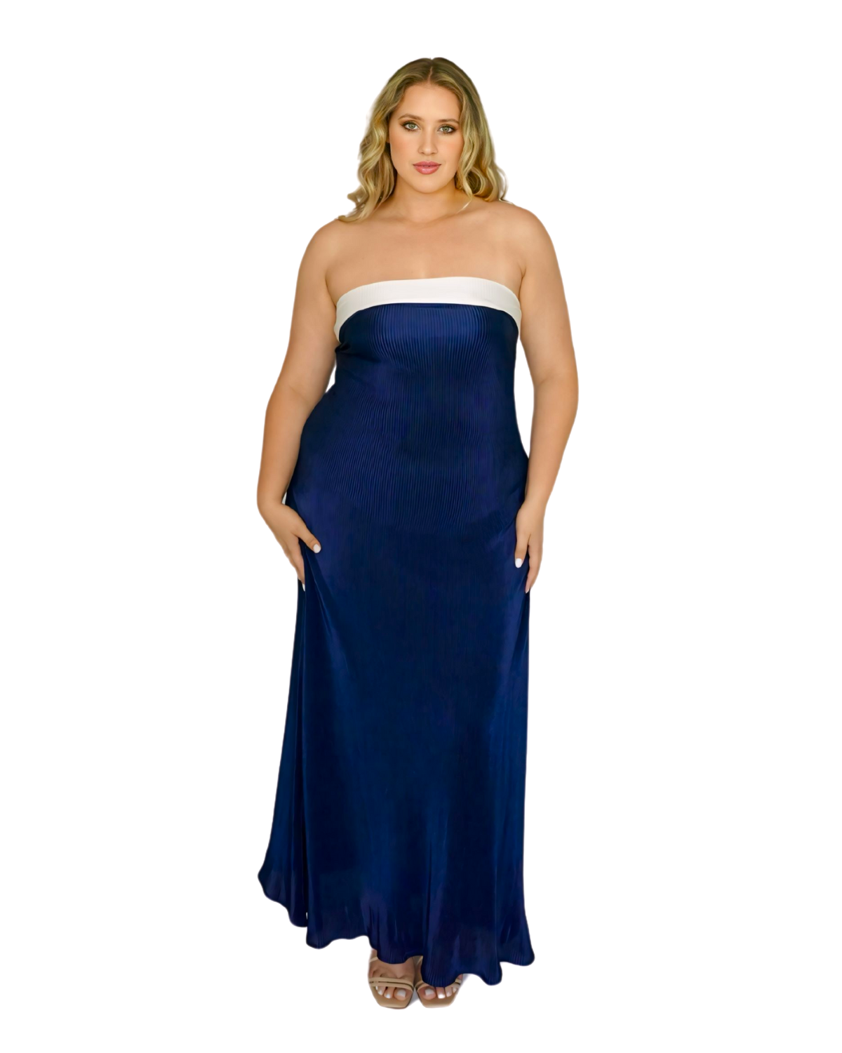 Monaco Maxi Dress - Plisse - detail view | The BB's Box