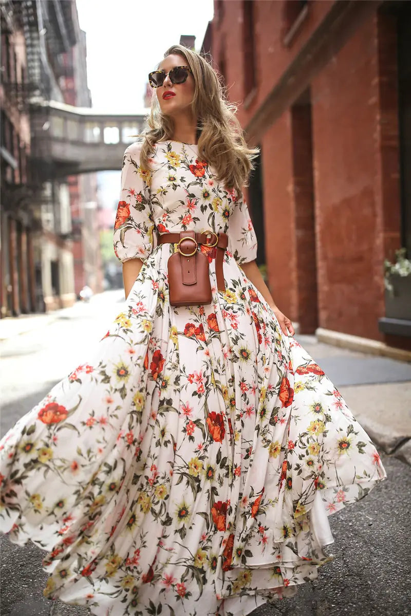 Boho Chic Floral Maxi Dress - side view | The BB's Box