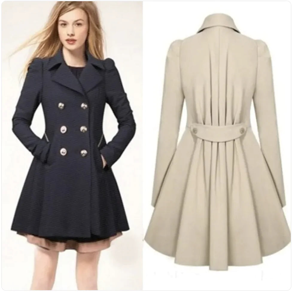 Double-Breasted Coat with Fold-Over Collar - side view | The BB's Box