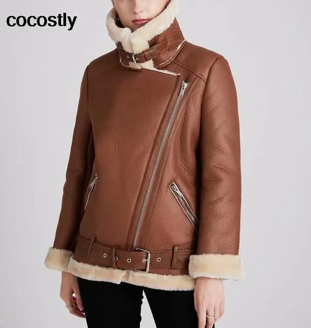 Diana Faux Leather Fur Womans Coat - view 29 | The BB's Box
