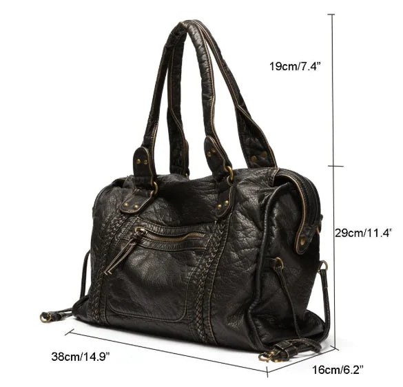 French Retro Biker Messenger Bag - detail view | The BB's Box