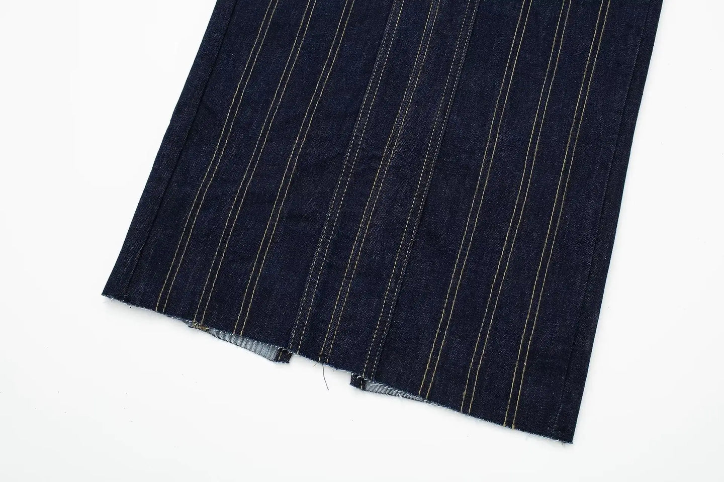 Denim Stitching Strapless Dress - side view | The BB's Box