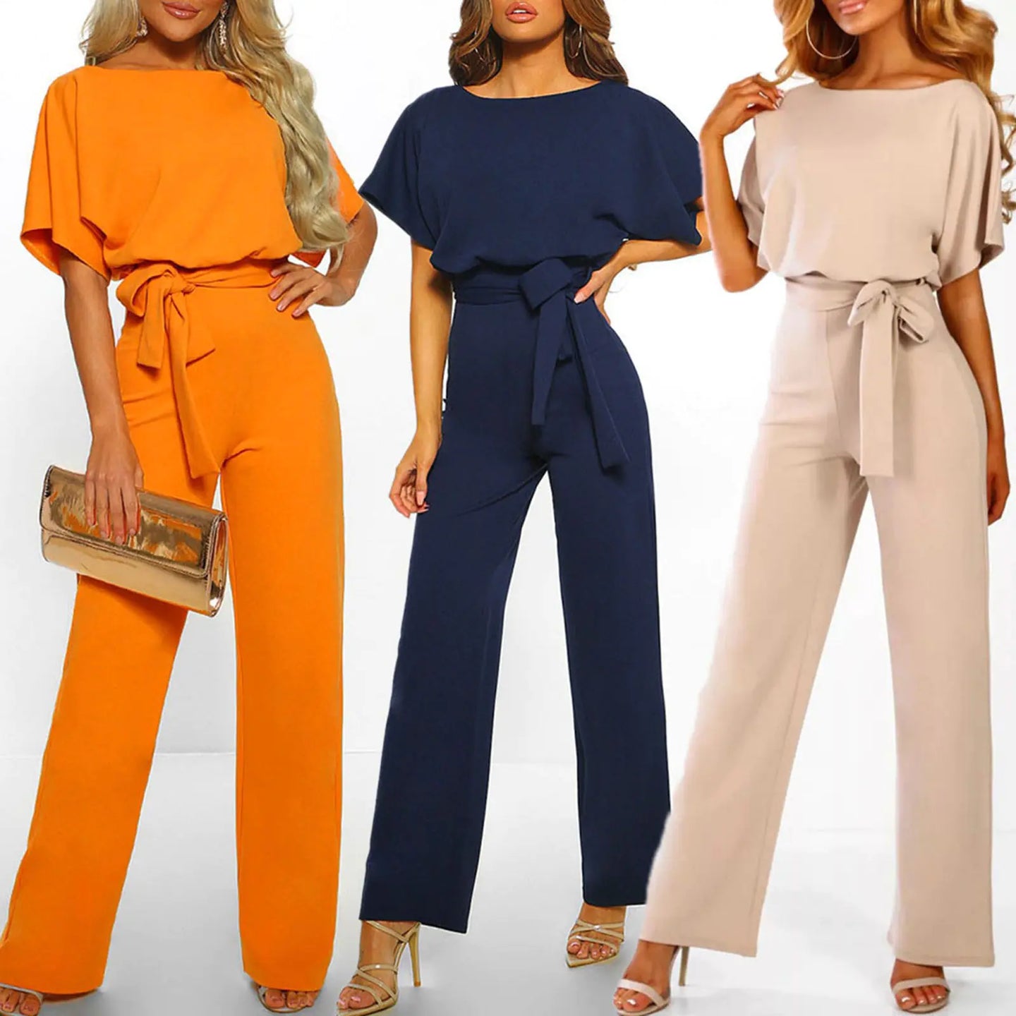 Elegant Plus Size Women’s Summer Jumpsuit with Wide Legs - side view | The BB's Box
