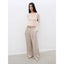Casual and Relaxed Wool-Blend Double-Pleated Straight Draped Wide-Leg