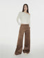 "Vintage Walk" Chenille Suede Mid-Rise Cashew Smudge Print Scimitar Pants