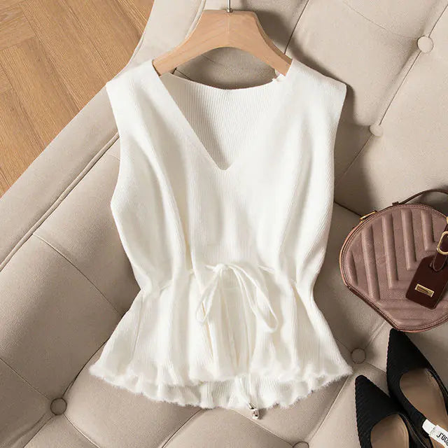 Elegant Womens Sleeveless Simple Knitted Vest - alternate view | The BB's Box