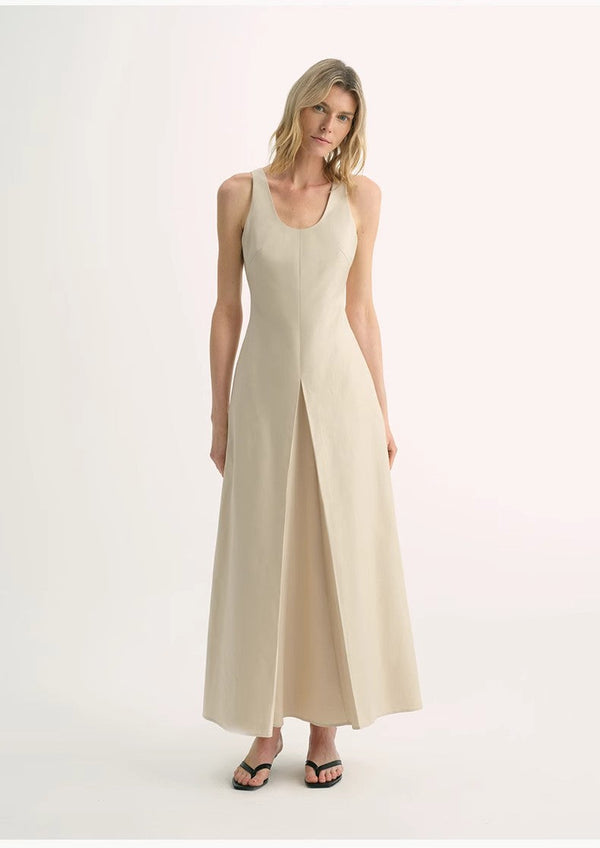 Simple Love High Density Modal Mulberry Silk Insert U-Neck Vest Dress - front view | The BB's Box