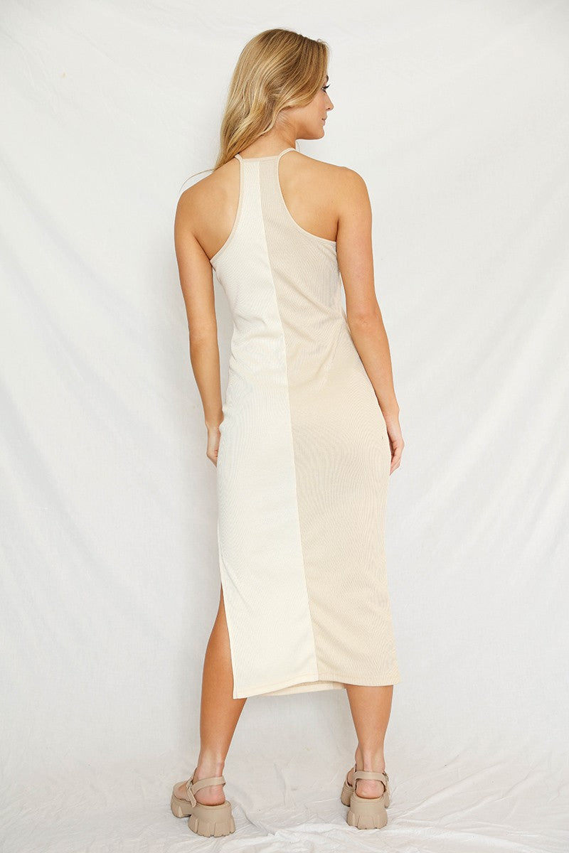 Color Block Halter Dress - close-up | The BB's Box