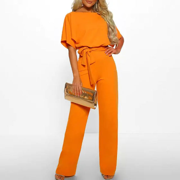 Elegant Plus Size Women’s Summer Jumpsuit with Wide Legs - front view | The BB's Box