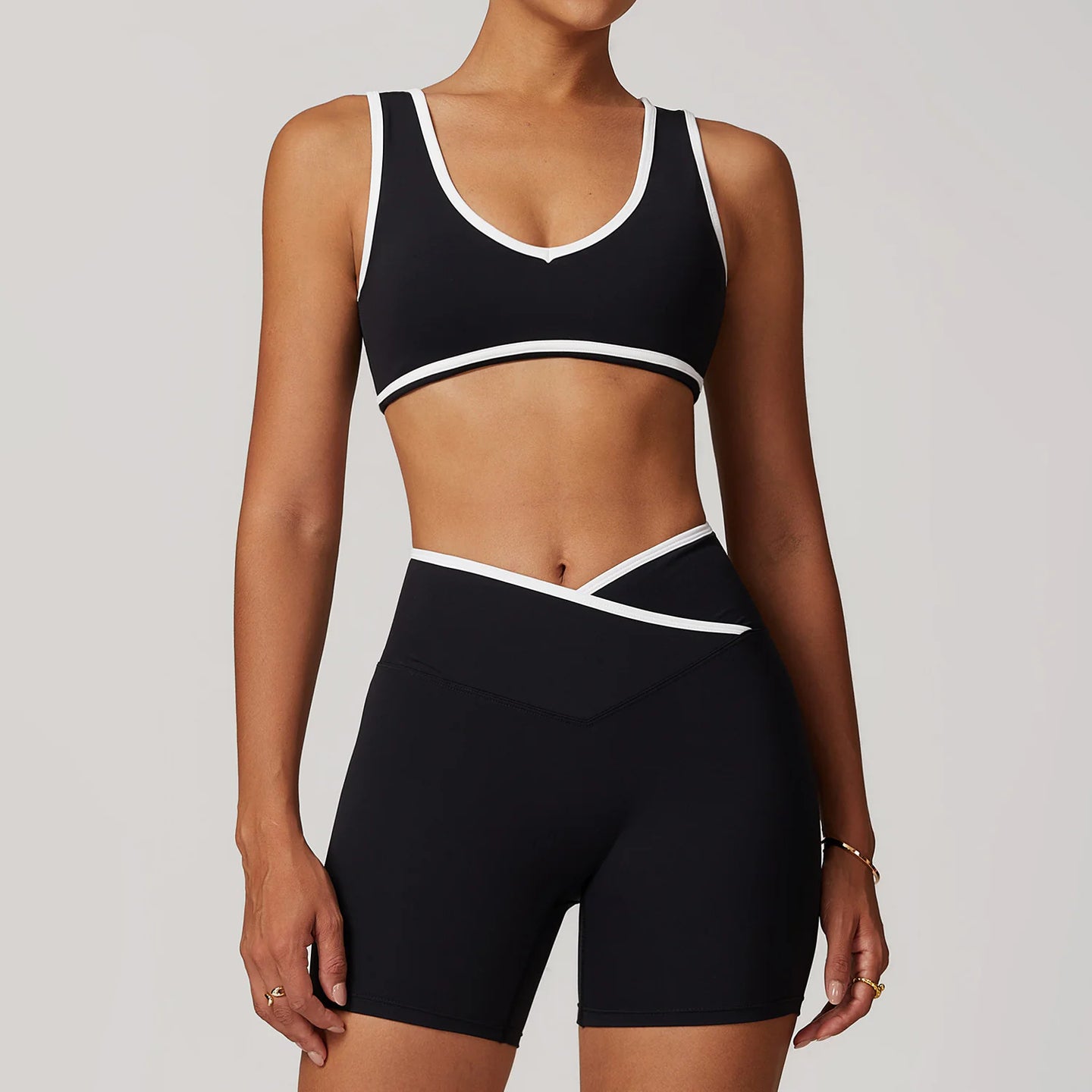 Cross High Top Sports Suit Female Fitness Yoga Wear - styling view | The BB's Box