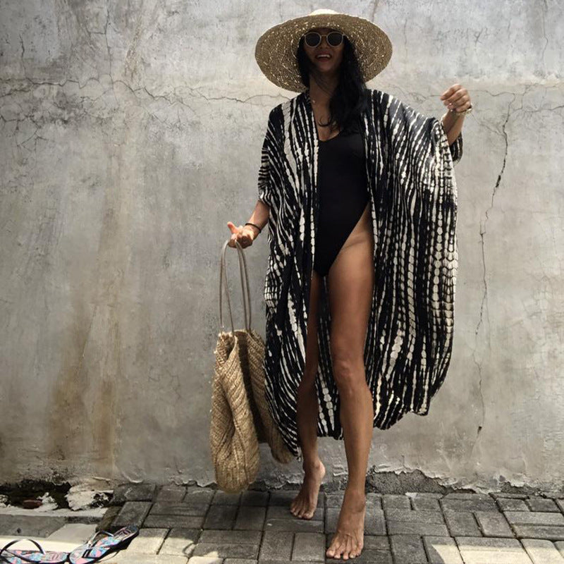Boho fringed kimono cover-up - view 2