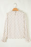Catalina Polka Dot Lantern Sleeve Blouse - front view | The BB's Box