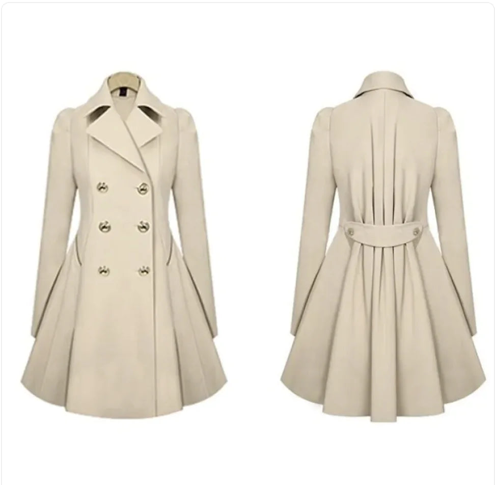 Double-Breasted Coat with Fold-Over Collar - front view | The BB's Box
