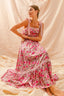 SO ME Floral Maxi Dress With Ribbon Tie Lace Strap
