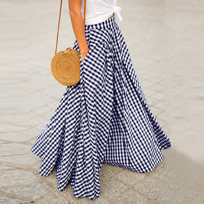 Elegant High Waist Plaid Skirt for Women - styling view | The BB's Box