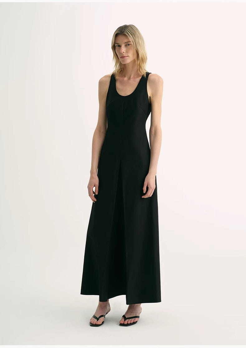 Simple Love High Density Modal Mulberry Silk Insert U-Neck Vest Dress - detail view | The BB's Box