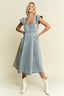 Jade By Jane Full Size Ruffled Denim Midi Dress Plus Size